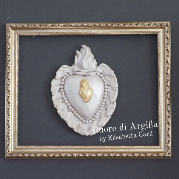 Cuore di Argilla by Elisabetta Carli - SACRED HEART Ex Voto - Keramikherz Vers. 5