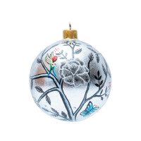 Elephant Parade - Christbaumschmuck / Ornament - Christbaumkugel - Bauble Silver Peony L - 6,5cm