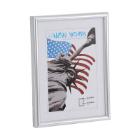 Bilderrahmen Kunststoff für Passepartout-Bilder 24 x 30cm - diverse Farben stahl