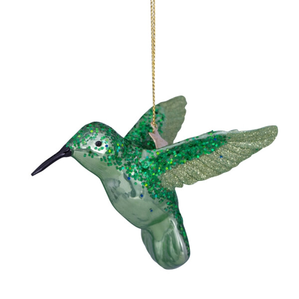 Vondels - Christbaumschmuck aus Glas - Soft green opal hummingbird 8,5cm
