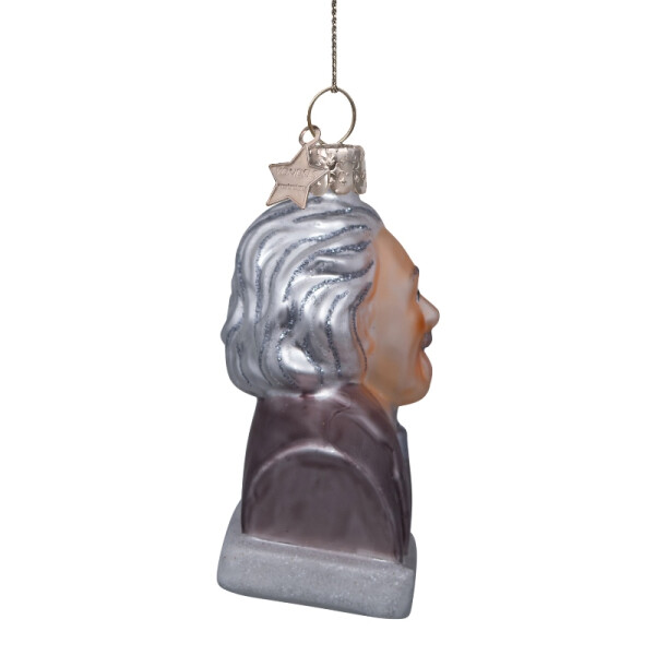 Vondels - Christbaumschmuck aus Glas - Gray matt Albert Einstein with tongue 9,5cm