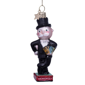 Vondels - Christbaumschmuck aus Glas - Monopoly rich uncle Pennybags - Reicher Onkel Pennybags 10cm