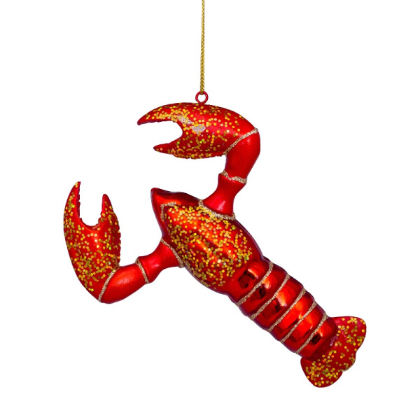 Vondels - Christbaumschmuck aus Glas - red lobster - Hummer rot 14cm