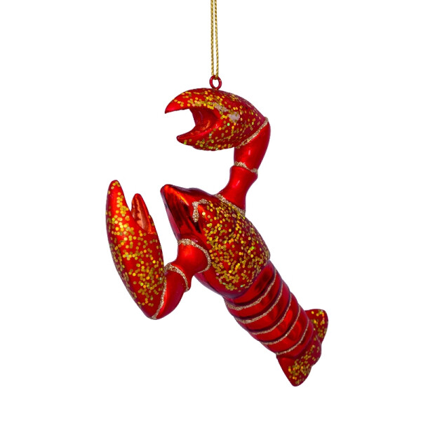 Vondels - Christbaumschmuck aus Glas - red lobster - Hummer rot 14cm