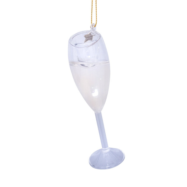 Vondels - Christbaumschmuck aus Glas - champagne glass - Champagnerglass 11cm