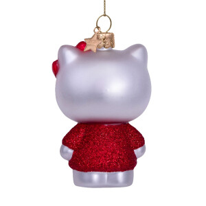 Vondels - Christbaumschmuck aus Glas - Hello Kitty with red dress - Hello Kitty mit rotem Kleid 9cm