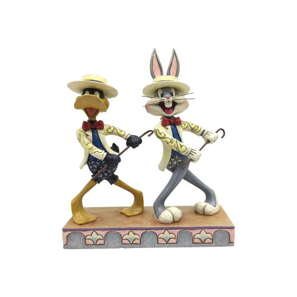 LOONEY TUNES by Jim Shore - BUGS BUNNY & DAFFY DUCK "Side Show" / "On with the show this is it!" 18cm