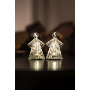 SIRIUS - Alberte Angel mini Set weiß/klar (2 Stück je 10,5cm) Weihnachtsengel