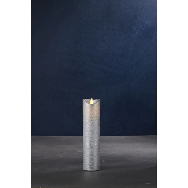 SIRIUS - LED Kerze Sara exclusive - 5 x 20cm - silber