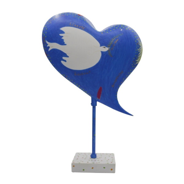 Heart Beats - Dekoherz / Herz Skulptur 20cm - Herz des Friedens