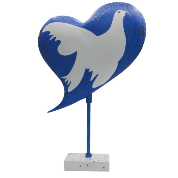 Heart Beats - Dekoherz / Herz Skulptur 20cm - Herz des Friedens