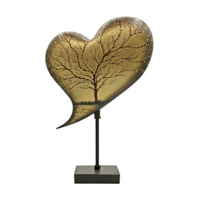 Heart Beats - Dekoherz / Herz Skulptur 20cm - Natures heart of gold