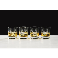 SelbraeHouse - Geschenkset / Gläserset (4 Stück) - Tumbler / Whiskygläser - HIRSCH / STAG - 8,5 x 9,5cm
