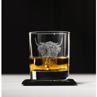 SelbraeHouse - Geschenkset / Gläserset (4 Stück) - Tumbler / Whiskygläser - HIGHLAND COW - 8,5 x 9,5cm