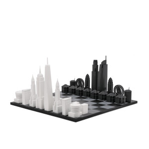 SKYLINE-CHESS - Design - Schach / Schachspiel - New York City (NYC) vs. Los Angeles (LA) Acrylic Edition