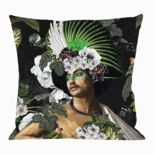 La Ligne 29 - Kissen / Dekokissenbezug - Zanzibar 60x60cm XL mit Silberpaspel