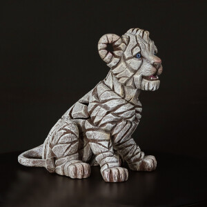 EDGE SCULPTURE - Lion cub white / Löwenbaby weiß