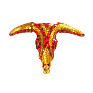 BARCINO DESIGNS - Bull head / Stierschädel / Stierkopf Carnival red / rot 43cm XL