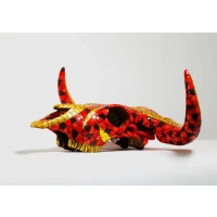 BARCINO DESIGNS - Bull head / Stierschädel / Stierkopf Carnival red / rot 43cm XL