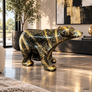 Atelier Design - Outdoor-Dekofigur / Skulptur - Bär XL schwarz/gold - 87cm
