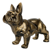 Atelier Design - Outdoor-Dekofigur / Skulptur - Hund Bulldogge Messing-Optik - 45 x 37cm