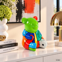 Atelier Design - Dekofigur / Skulptur - Teddybär Pop-Art grün - 20 x 16cm