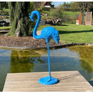 Atelier Design - Outdoor-Dekofigur / Skulptur XL - Flamingo blau - 120cm