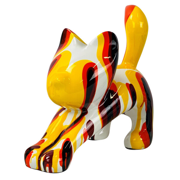 Atelier Design - Dekofigur / Skulptur - Katze Pop-Art gelb - 23 x 20cm