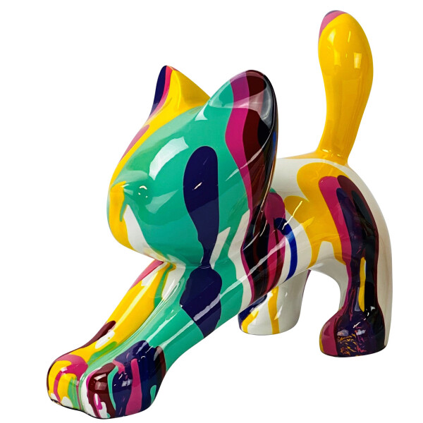 Atelier Design - Dekofigur / Skulptur - Katze Pop-Art türkis - 23 x 20cm