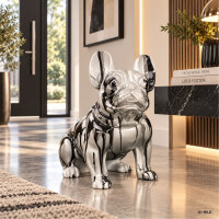 Atelier Design - Dekofigur / Skulptur - Hund / Bulldogge Pop-Art grau - 38 x 33cm
