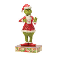 Dr. Seuss THE GRINCH by JIM SHORE - Grinch with hot chocolate mug / Grinch mit heißer Schokolade - Dekofigur