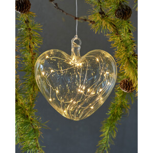 SIRIUS - Wave Heart clear 15cm - Weihnachtsdekoration /...