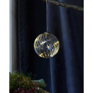 SIRIUS - Wave Ball clear 8cm - Weihnachtsdekoration /...