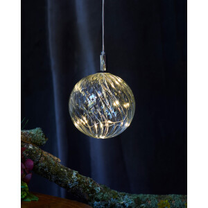 SIRIUS - Wave Ball clear 10cm - Weihnachtsdekoration /...