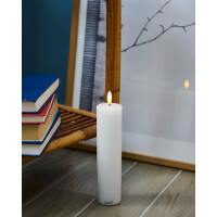 SIRIUS - LED Kerze SILLE rechargeable / wiederaufladbar - 5 x 20cm - weiß