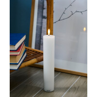 SIRIUS - LED Kerze SILLE rechargeable / wiederaufladbar - 5 x 25cm - weiß