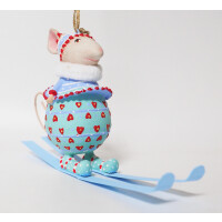 KRINKLES by Patience Brewster - Dash Away Molly skiing mouse mini - 11cm