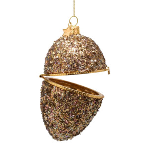Vondels - Christbaumschmuck aus Glas - multicolor egg with allover stars / Sternen-Ei  mehrfarbig11cm