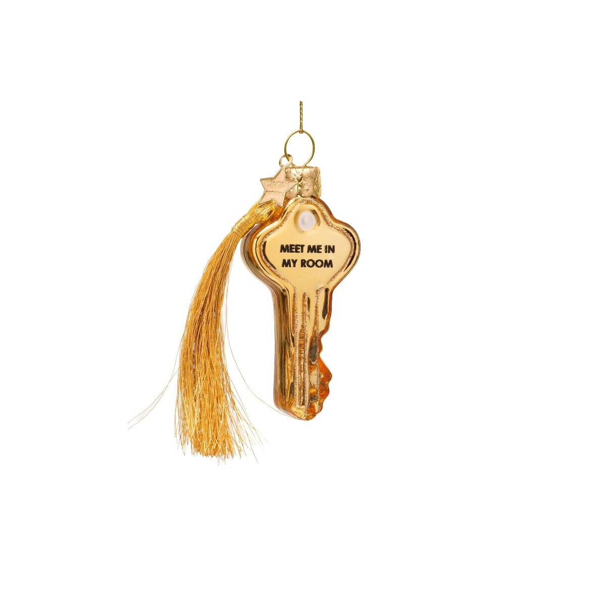 Vondels - Christbaumschmuck aus Glas - shiny gold key...