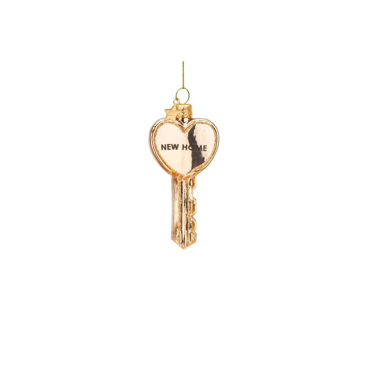 Vondels - Christbaumschmuck aus Glas - gold key new home...