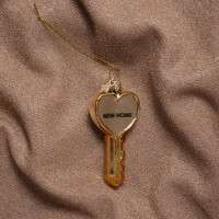 Vondels - Christbaumschmuck aus Glas - gold key new home / goldener Schlüssel "New home" 8,5cm