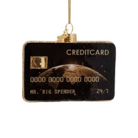 Vondels - Christbaumschmuck aus Glas - black credit card / schwarze Kreditkarte 7cm
