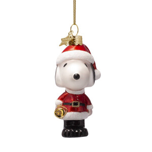 Vondels - Christbaumschmuck aus Glas - PEANUTS / Snoopy with christmas outfit / Snoopy als Weihnachtsmann 11cm