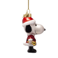 Vondels - Christbaumschmuck aus Glas - PEANUTS / Snoopy with christmas outfit / Snoopy als Weihnachtsmann 11cm