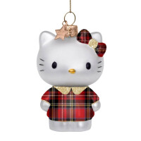 Vondels - Christbaumschmuck aus Glas - Hello Kitty scottish dress 9cm