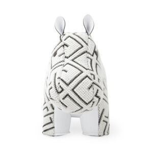 ZÜNY x KVADRAT Collection - Buchstütze 1kg - Nilpferd K-Grid weiß