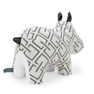 ZÜNY x KVADRAT Collection - Buchstütze 1kg - Nilpferd K-Grid weiß