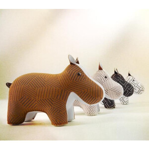 ZÜNY x KVADRAT Collection - Buchstütze 1kg - Nilpferd K-Grid weiß