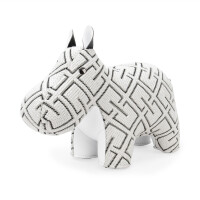 ZÜNY x KVADRAT Collection - Buchstütze 1kg - Nilpferd K-Grid weiß