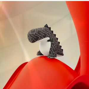 ZÜNY x KVADRAT Collection - Buchstütze 1kg - Dinosaurier K-Grid dunkelgrau / dark-grey